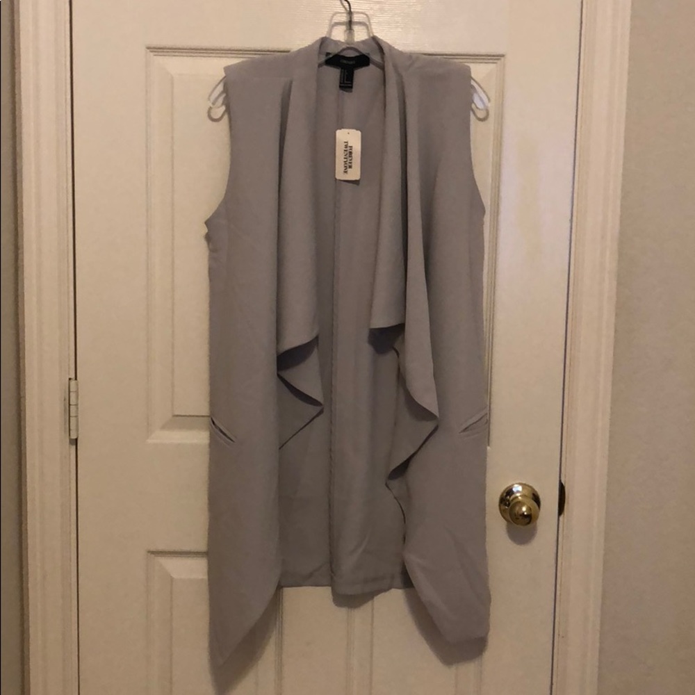 Long Grey Casual Vest